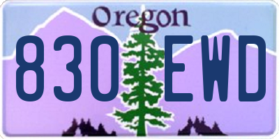 OR license plate 830EWD