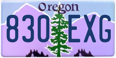 OR license plate 830EXG