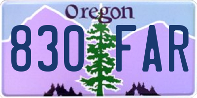 OR license plate 830FAR