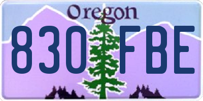 OR license plate 830FBE