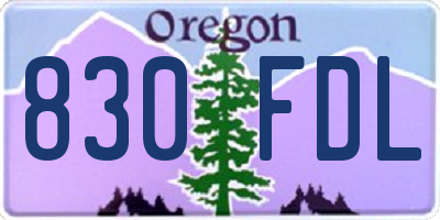 OR license plate 830FDL