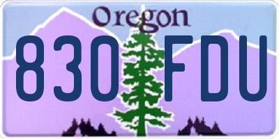 OR license plate 830FDU