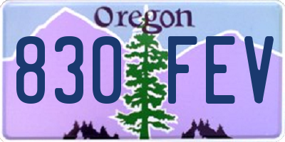 OR license plate 830FEV