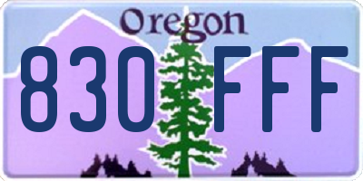 OR license plate 830FFF