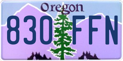 OR license plate 830FFN