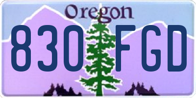 OR license plate 830FGD