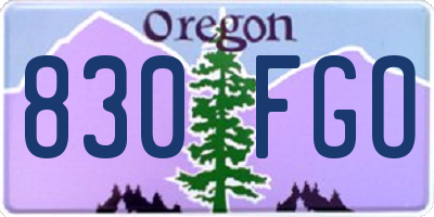 OR license plate 830FGO