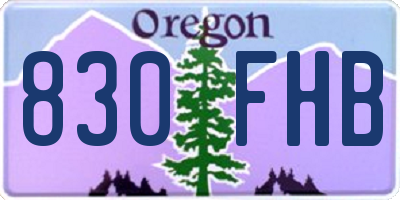 OR license plate 830FHB