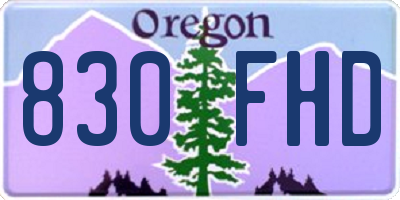 OR license plate 830FHD