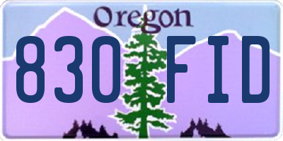 OR license plate 830FID