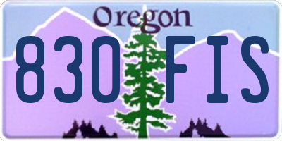 OR license plate 830FIS