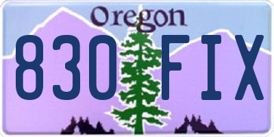 OR license plate 830FIX