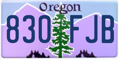 OR license plate 830FJB