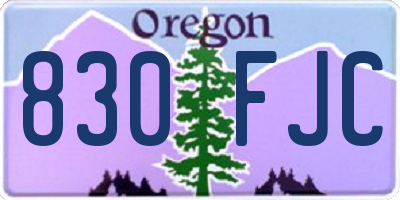 OR license plate 830FJC