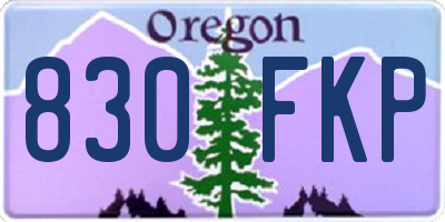 OR license plate 830FKP