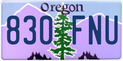 OR license plate 830FNU