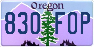 OR license plate 830FOP