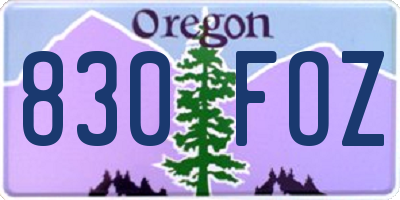 OR license plate 830FOZ