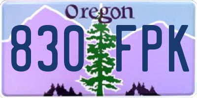 OR license plate 830FPK