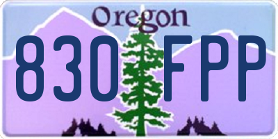 OR license plate 830FPP
