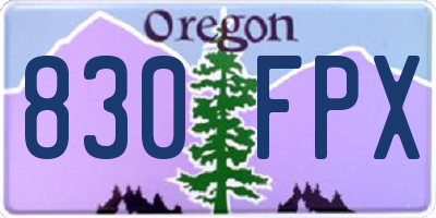 OR license plate 830FPX
