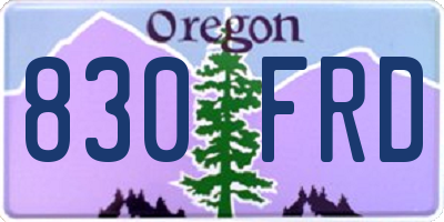 OR license plate 830FRD