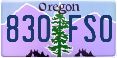 OR license plate 830FSO
