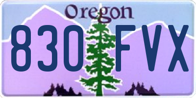OR license plate 830FVX