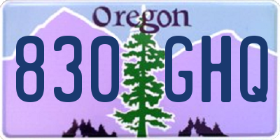 OR license plate 830GHQ