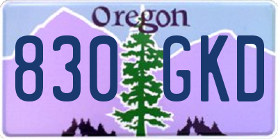 OR license plate 830GKD