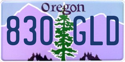 OR license plate 830GLD