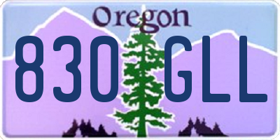 OR license plate 830GLL