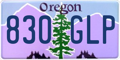 OR license plate 830GLP