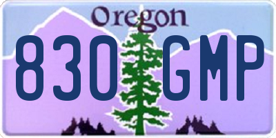 OR license plate 830GMP