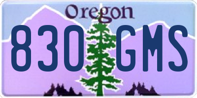 OR license plate 830GMS