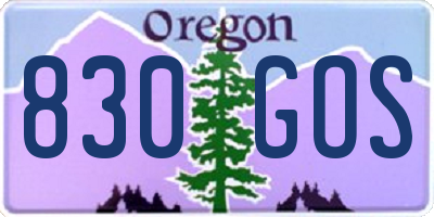OR license plate 830GOS