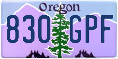 OR license plate 830GPF