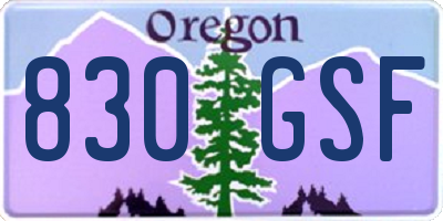 OR license plate 830GSF