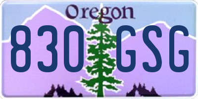 OR license plate 830GSG