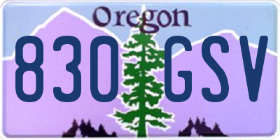 OR license plate 830GSV
