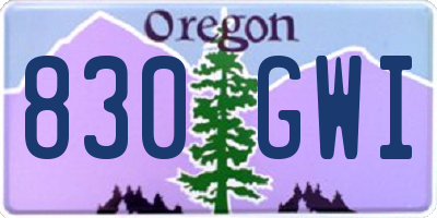 OR license plate 830GWI
