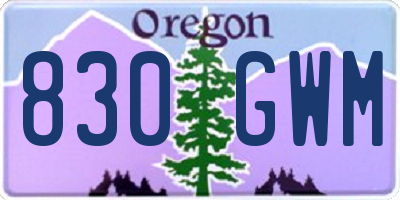 OR license plate 830GWM
