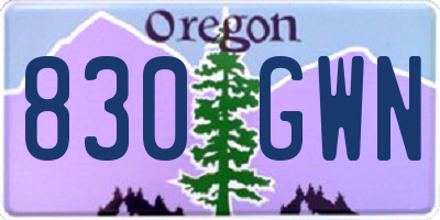 OR license plate 830GWN