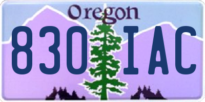 OR license plate 830IAC