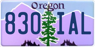 OR license plate 830IAL