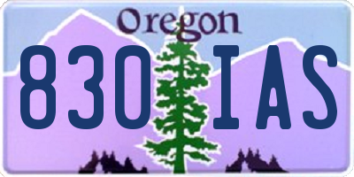 OR license plate 830IAS