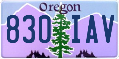 OR license plate 830IAV