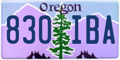 OR license plate 830IBA