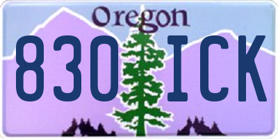 OR license plate 830ICK