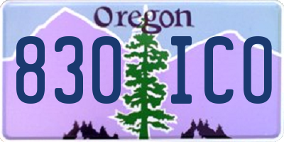 OR license plate 830ICO